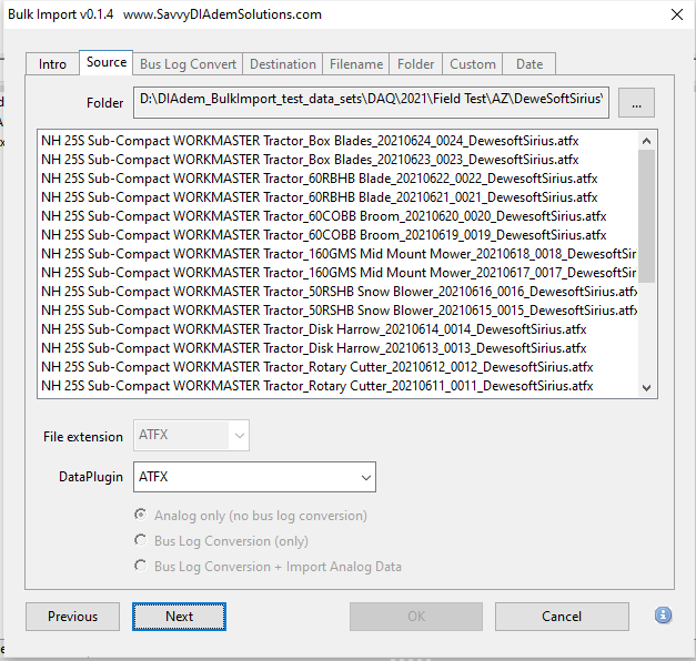 Import big data using NI DataPlugin